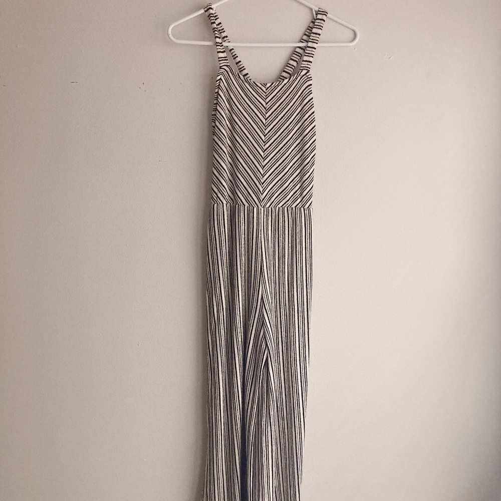 Striped Cropped Leg Knit Jumpsuit